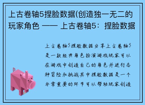 上古卷轴5捏脸数据(创造独一无二的玩家角色 —— 上古卷轴5：捏脸数据分享)